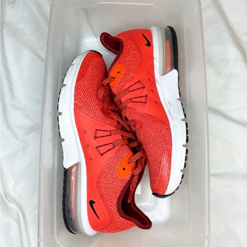 Nike Air Max Sequent Red Orange Sneakers Size 4Y/W5.5